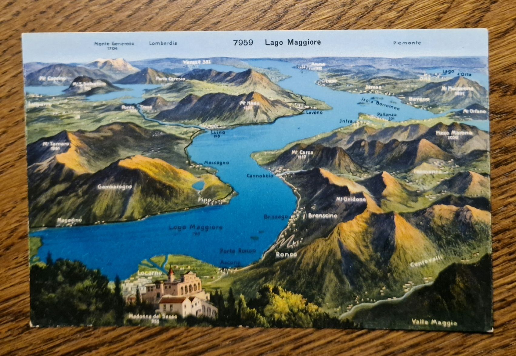 Ansichtskarten: Reliefkarte Lago Maggiore – Gebraucht aus Ebikon von Donar50