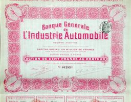 Banque Générale de l'Industrie Automobile, Paris - 1909