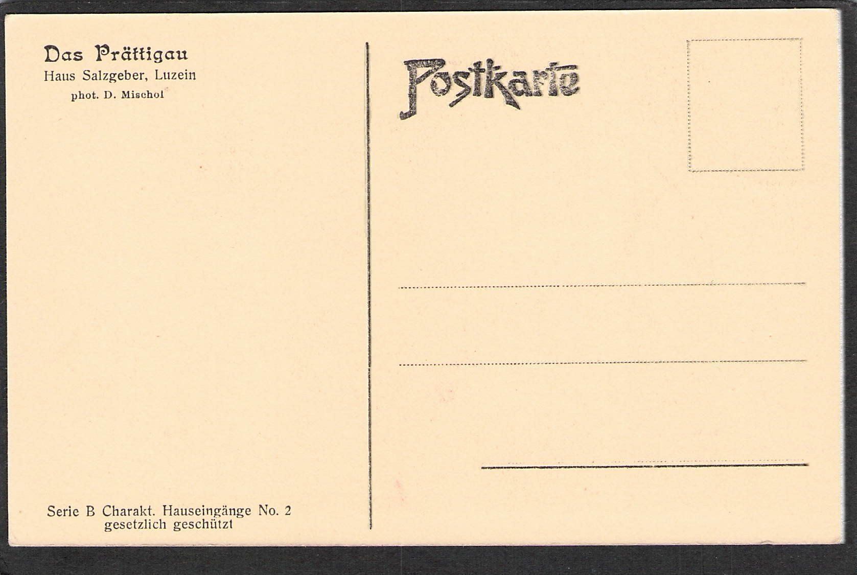 Cartoline postali: - Prättigau , seltene Hauseingänge – Usato da Reichenburg venduto da Pipo-67 1