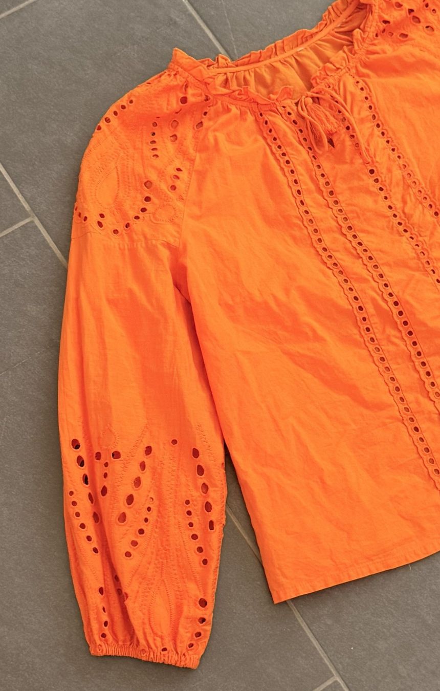 Blusen: Baumwoll-Schlupfbluse - Orange verspielt – Gebraucht aus Lommis von manmarmi 6