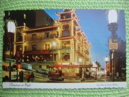 Chinatown at Night San Francisco Ansichtskarte ungelaufen