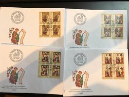 4 FDC blocs de 4 Pro Patria 1988