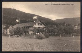 AK Courrendlin, Restaurant Violat, 1917