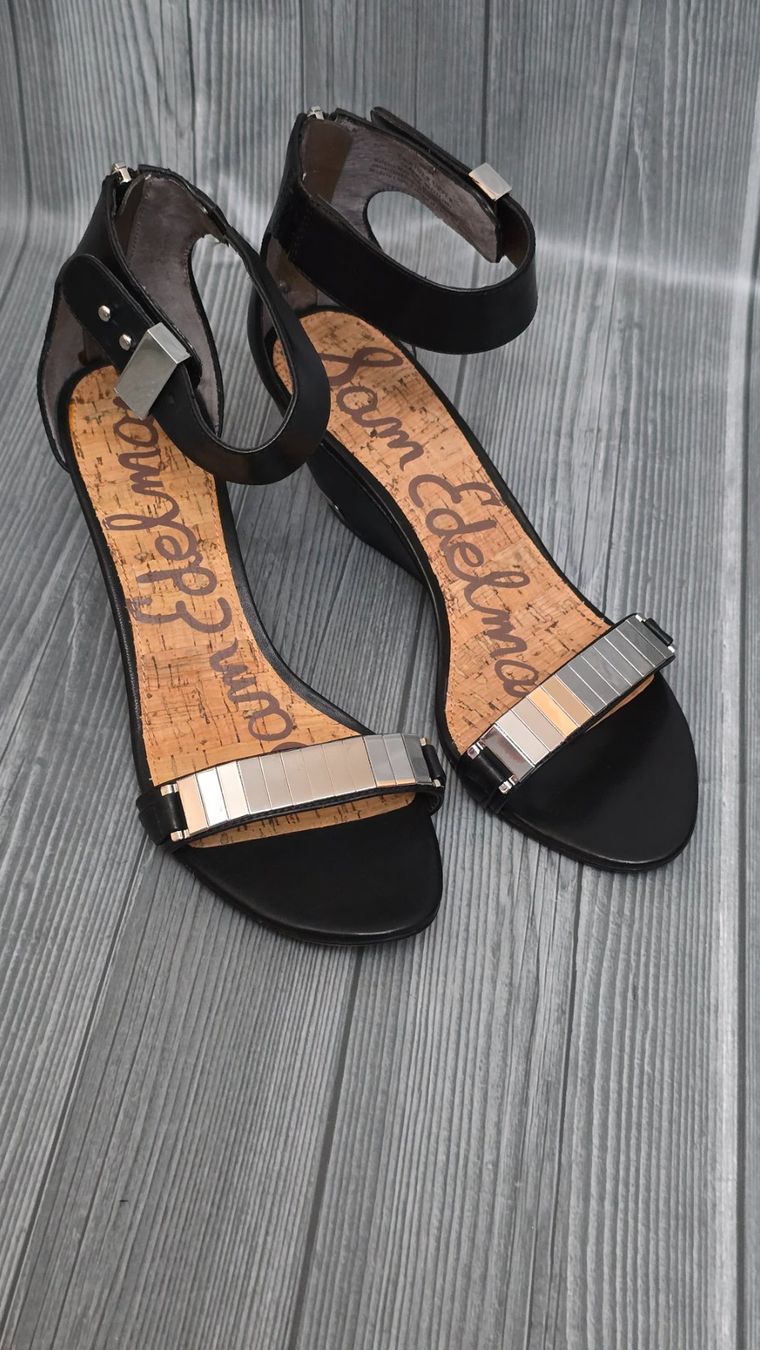 Sam Edelman Scarpe da donna: Sam Edelman Keilsandaletten "Serena" - 41 - Schwarzes Leder – Nuovo (secondo la descrizione) da Thalwil venduto da VitaMini