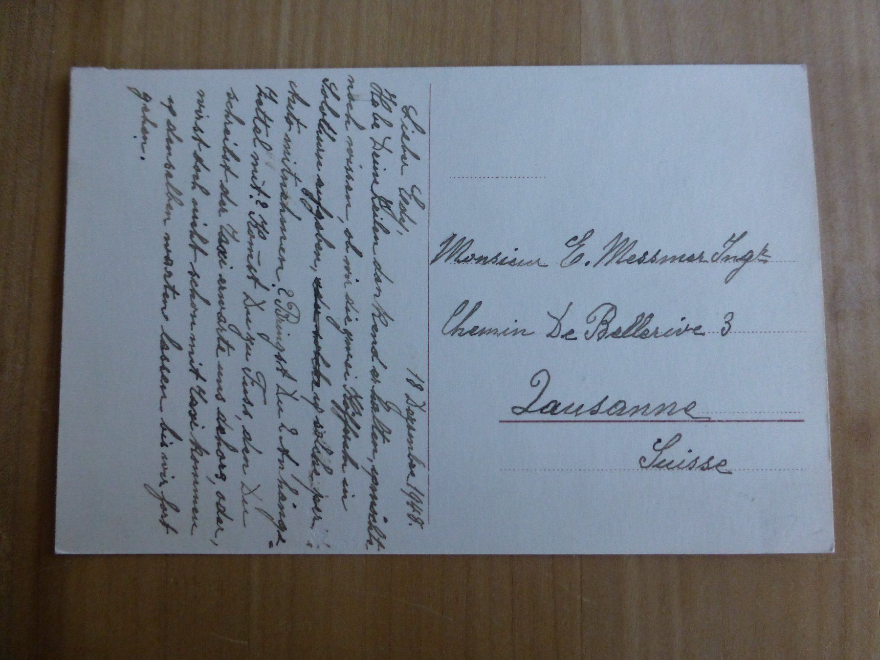 Cartoline postali: Biberist/ Solothurn, S. Elisabeth, Bleichenberg 1948 – Usato da Bettlach venduto da 1saurer 1