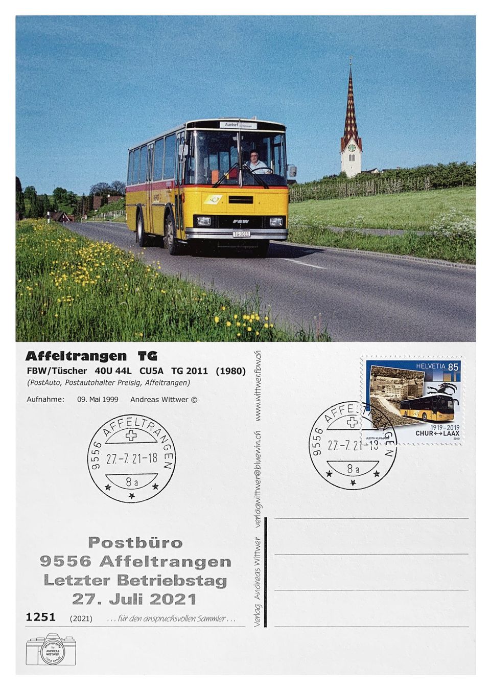 Cartoline postali: Affeltrangen Weinfelden Letzttag Post Postauto FBW 40U44L – Nuovo (secondo la descrizione) da Bern venduto da AWiBe