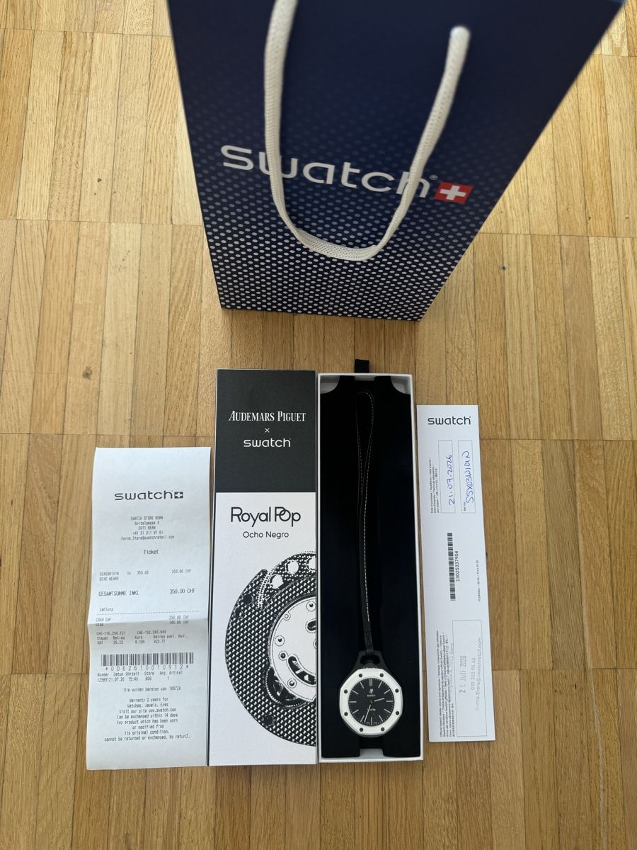 Audemars Piguet Orologi: Swatch x Audemars Piguet AP OCHO NEGRO  – Nuovo e nell'imballaggio originale da Bern venduto da alekswhite 1