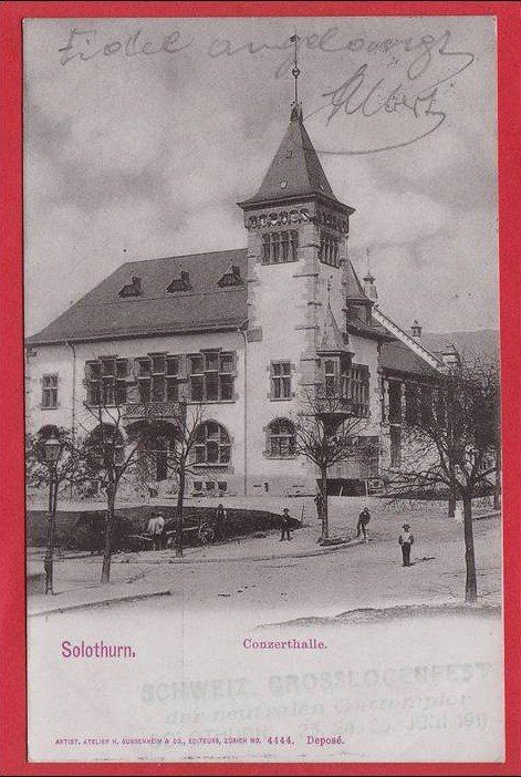 Cartoline postali: SOLOTHURN CONZERTHALLE 1911 – Usato da Grüningen venduto da Kartenlaube