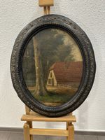 Gemälde P.N. Balvers Waldlandschaft mit Haus signiert