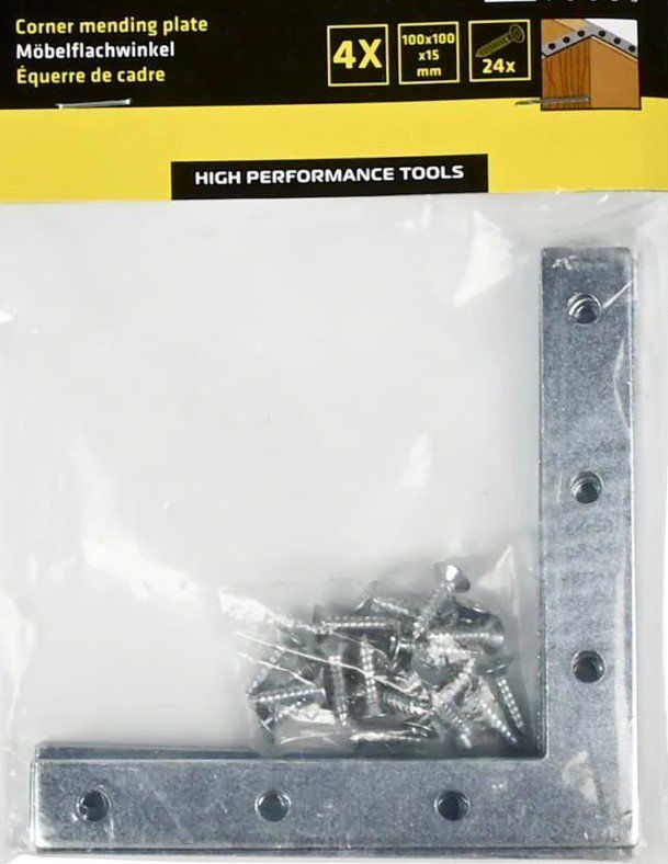 Ferramenta: Möbelwinkel 4-tlg 100 x 100 x 15 mm – Nuovo e nell'imballaggio originale da St. Gallen venduto da schnaeppchen-preise 1