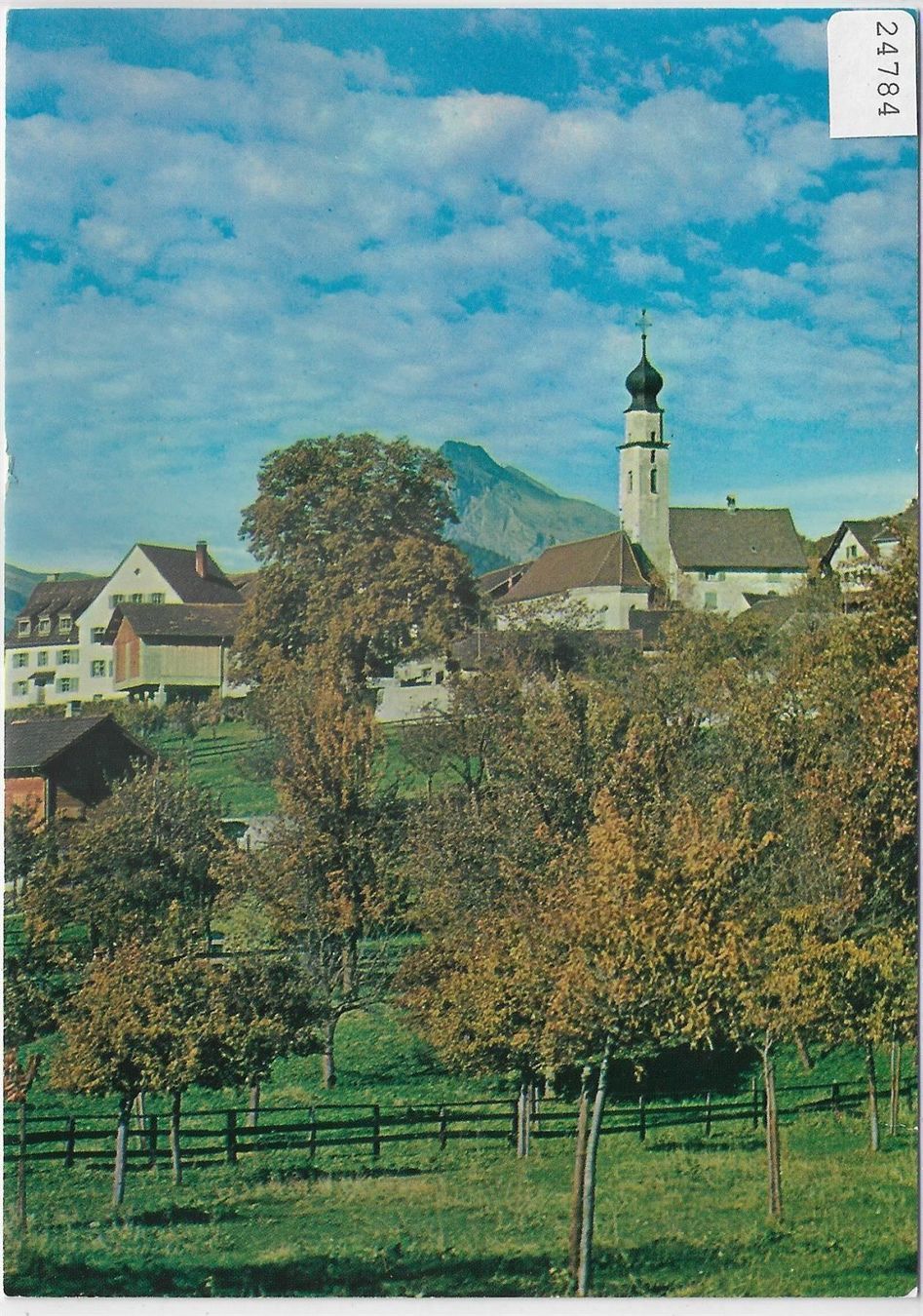 Cartes postales: Jenins GR - Dorfpartie mit Kirche – Antique à Ettingen par Kartenplanet