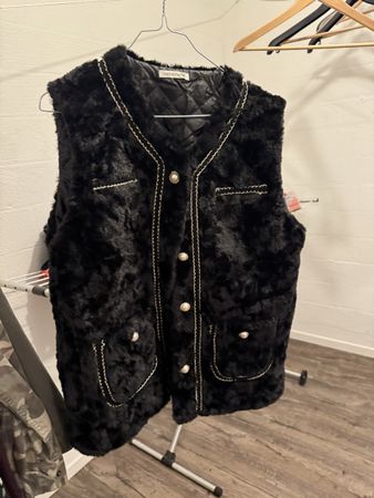 Kunstfell Weste schwarz