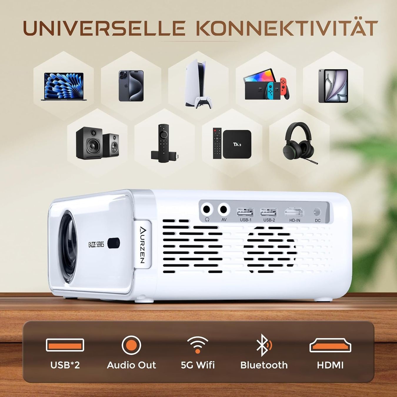 Proiettori: Smart Beamer 4K 1080P Bluetooth Heimkino DoIby Audio – Nuovo e nell'imballaggio originale da Zürich venduto da Novamart 7