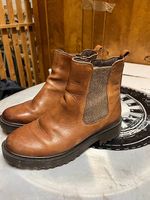 Chelsea Boots aus Leder, Cognac-Braun, Gr. 36