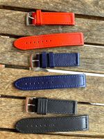 Nivrel Uhrband Leder 22mm Orange Blau Schwarz Bracelet Cuir