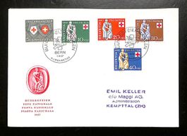 1957 FDC Pro Patria Ersttagsbrief illustriert & mit Adresse