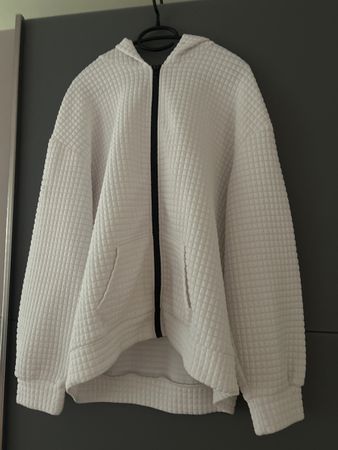Leichte Steppjacke mit Kapuze, Weiss, Gr. XXL