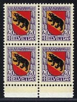 Pro Juventute 1921 4er-Block ⊞ postfr. ** Nr. J19 Kat. 40.-