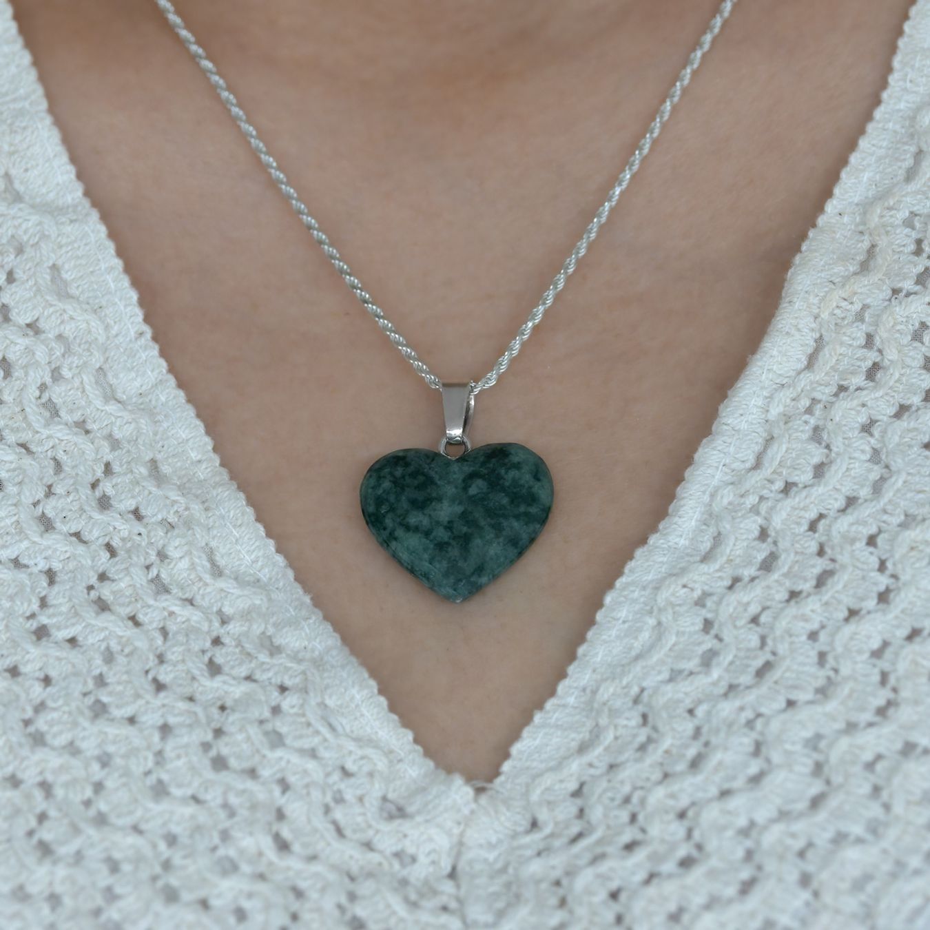 Ciondoli: Herz Anhänger aus Jade – Nuovo e nell'imballaggio originale da Ruggell venduto da JadeShop 2
