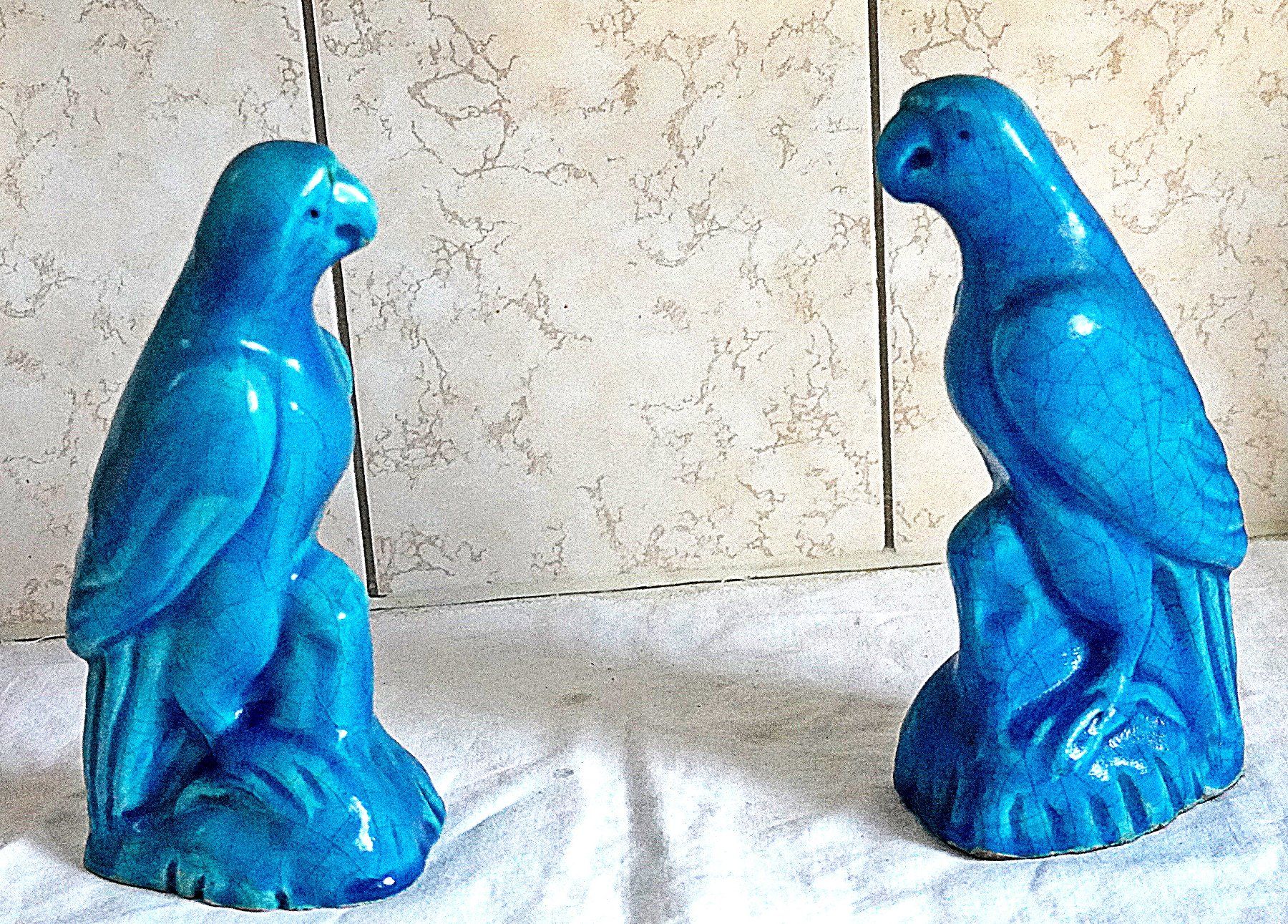 Statuette: Papageien aus Steingut "Lachenk" – Usato da Baar venduto da 2cvbaar 2