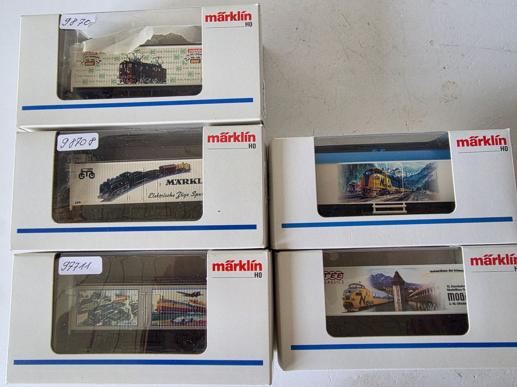 Märklin Modellini di ferrovie: 5 Stück verschiedene Güterwagen, Sondermodelle – Nuovo (secondo la descrizione) da Seuzach venduto da Loeckeli01