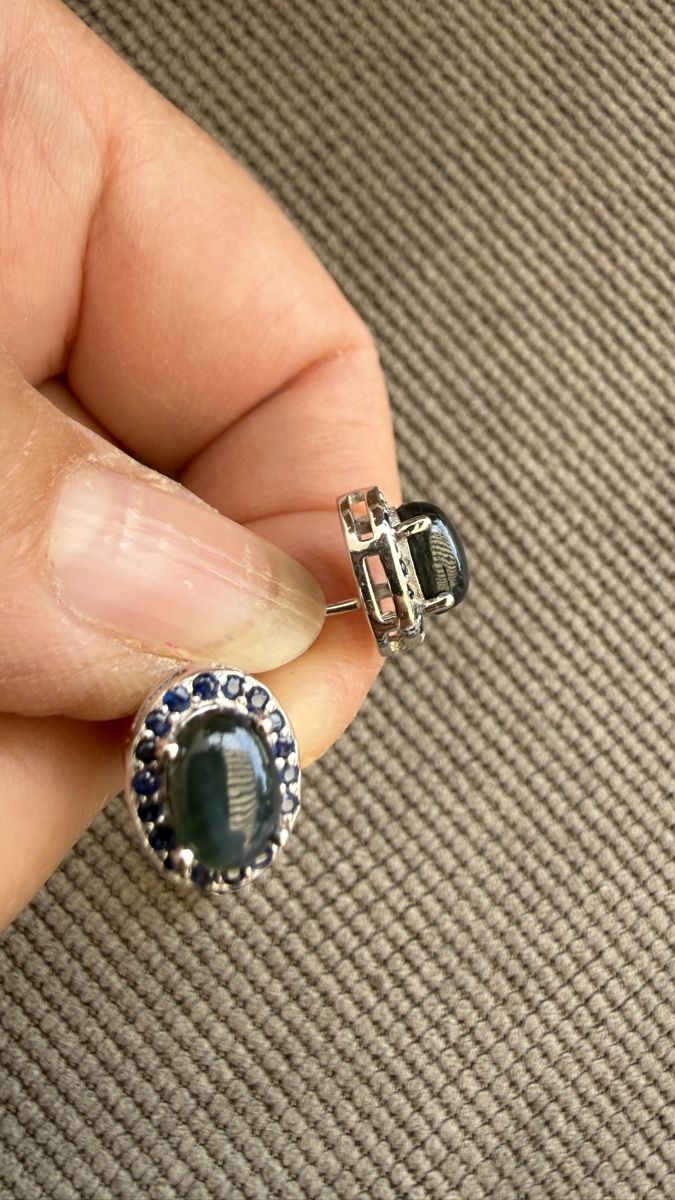 Orecchini pendenti & Orecchini a lobo: Sternsaphir-Set: Ohrstecker plus Anhänger, Silber 925 – Nuovo e nell'imballaggio originale da Ebikon venduto da elischka 4