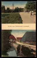 AK Lyss, Kirche Lyss, Straßenpartie u. Lyssbach