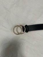 Damen Gürtel schwarz mit Strass Grösse 70 / 28