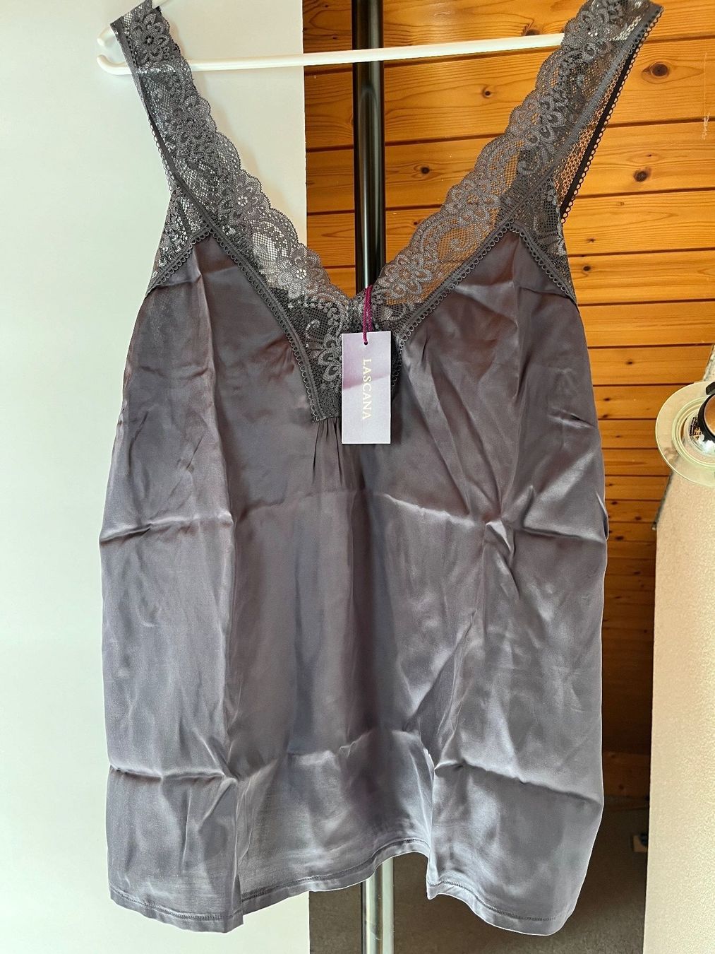 Lascana Top: Spitzentop Lascana, Grösse 44/46, Farbe Anthrazit – Nuovo e nell'imballaggio originale da Rudolfstetten venduto da gst_g7xl 2