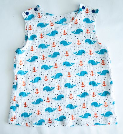 Trägershirt aus Musselin Gr.104/110 - Wale - NEU