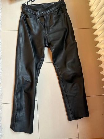 Lederhose Biker Hose Motorrad Hose Grösse M echtes Leder