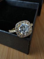 Bague argent avec diamant de moissanite de 2 ct certifié GRA