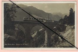 Chur-Arosa-Bahn. St. Peter. Viadukt. Gemischter Zug.