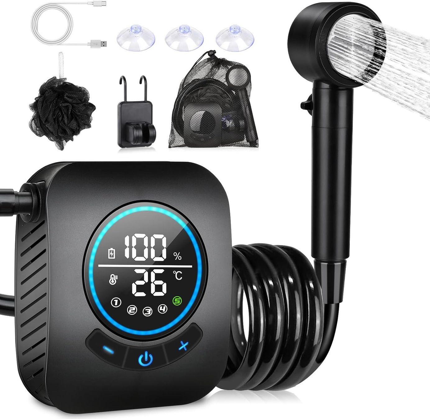 Docce: Camping Dusche 8000mAh Campingdusche Tragbare Pumpe Mobile – Nuovo e nell'imballaggio originale da Hundwil venduto da Stallone5