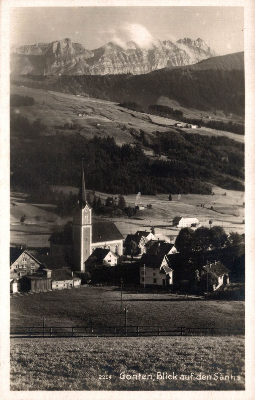 Ansichtskarten: Gonten, Blick auf den Säntis – Gebraucht aus Bronschhofen von Astore