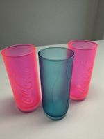 Coca-Cola Gläser 3 Stk. Pink Tuerkis Sammlerstueck