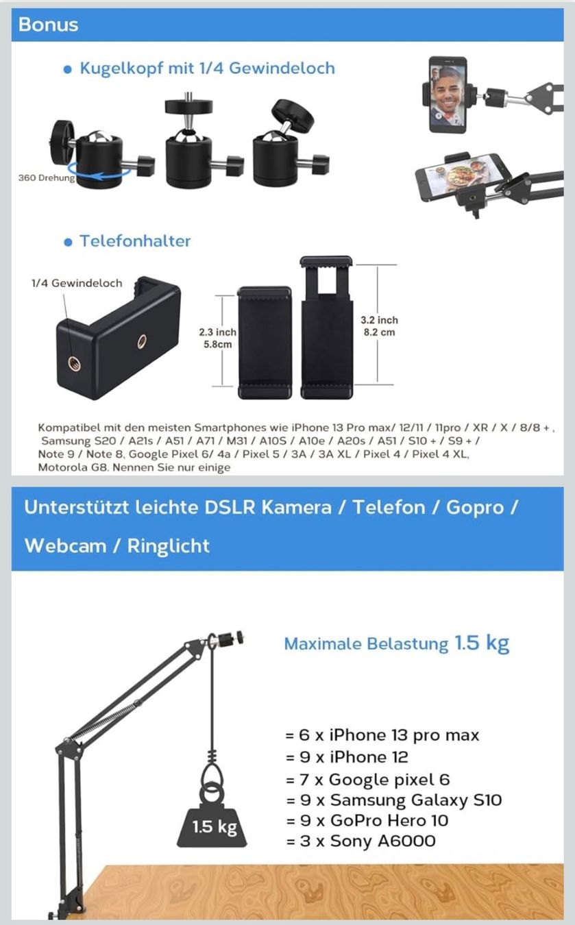 CD: Overhead Tripod for content creation, drawing, unboxing – Nuovo (secondo la descrizione) da Remigen venduto da ShiroAyato15 2