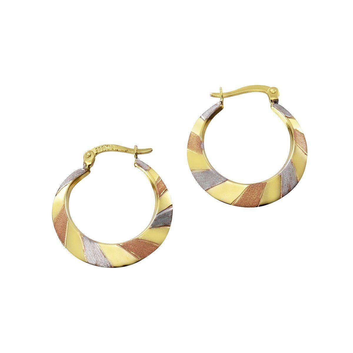 Orecchini pendenti & Orecchini a lobo: Paar CreolenGold mehrfarbig 21mm – Nuovo e nell'imballaggio originale da Hemmental venduto da Royalgold