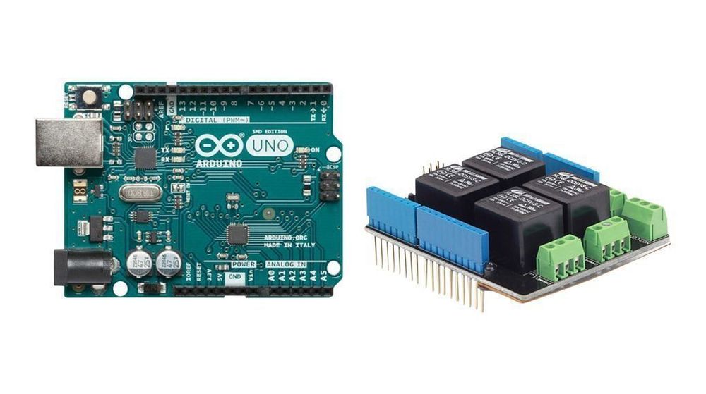 Arduino Uno Bulk + 4 Relais Shield + USB Kabel, alles neu (Neu und ...