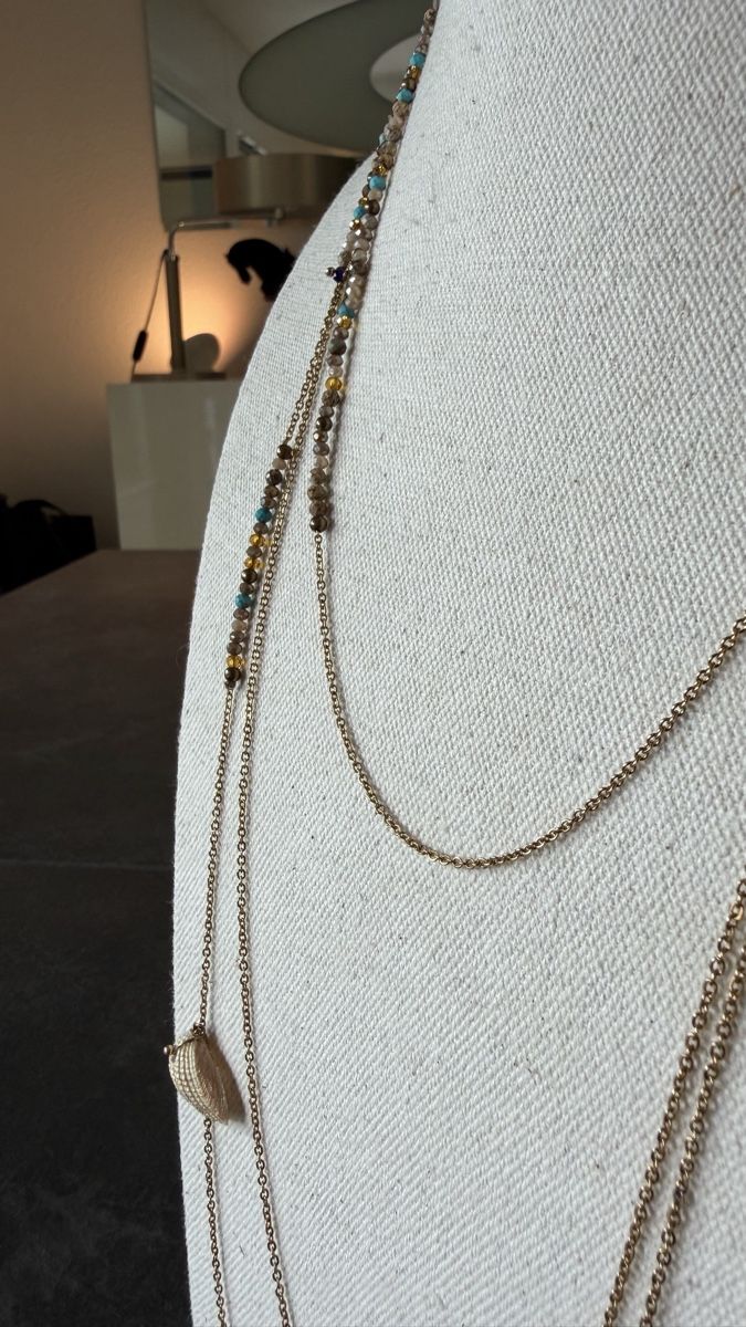Catenine: Collier multi-rangs doré RS avec perles état neuf – Usato da Nyon venduto da stylevintage79 4
