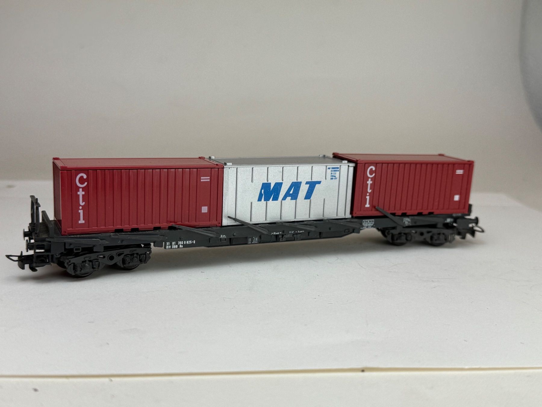 Liliput Modelleisenbahnen: Liliput Containerwagon  MAT 2x CTI – Gebraucht aus Elm von Wikmtz