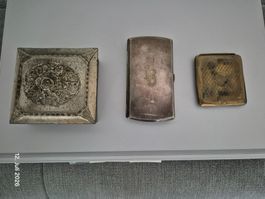 Antikes Zigarettenetui und Schatullen