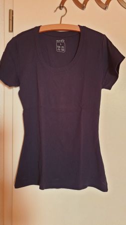 T-Shirt kurzärmel Esmara S, Dunkelblau, Baumwolle