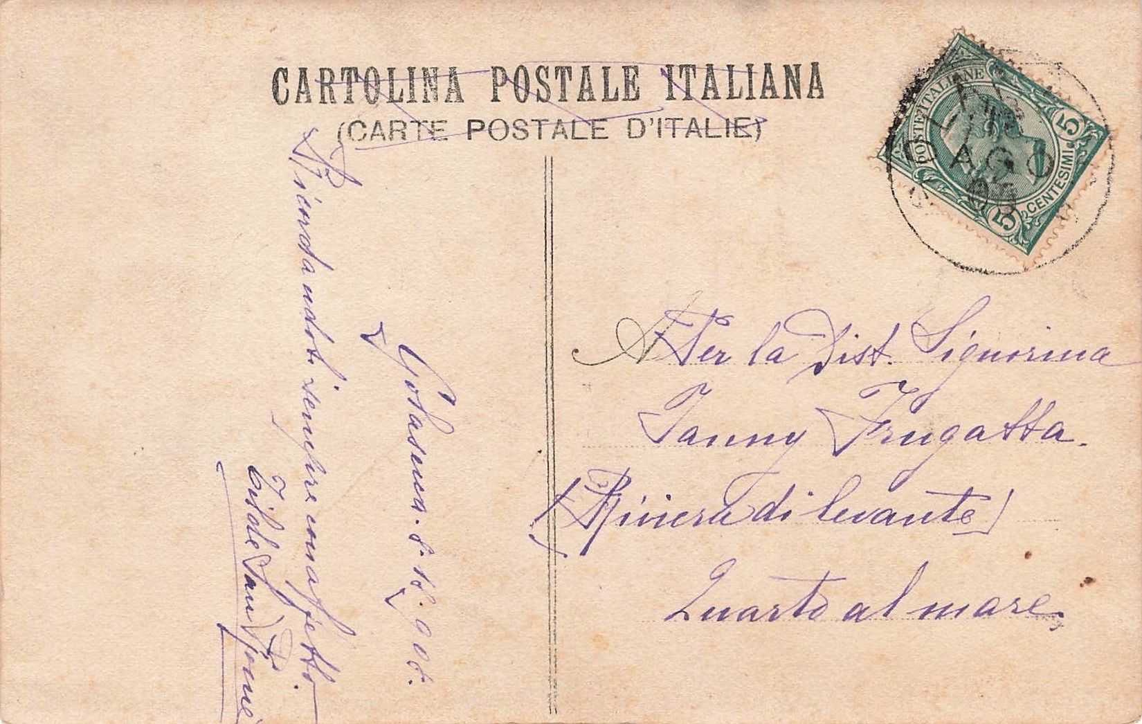 Cartoline postali: foto cartolina Lugano 1908 – Usato da Biasca venduto da Blenio71 1