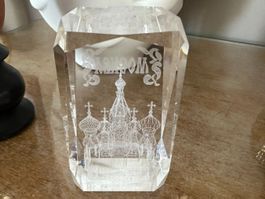 Bergkristall-Hologramm Moskauer Orthodox Kirche handgefertig