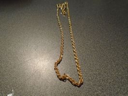 Kette goldfarbig, Kordelkette gedreht