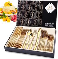 Golden Besteck Set 6 Personen, 24 Stück Edelstahl