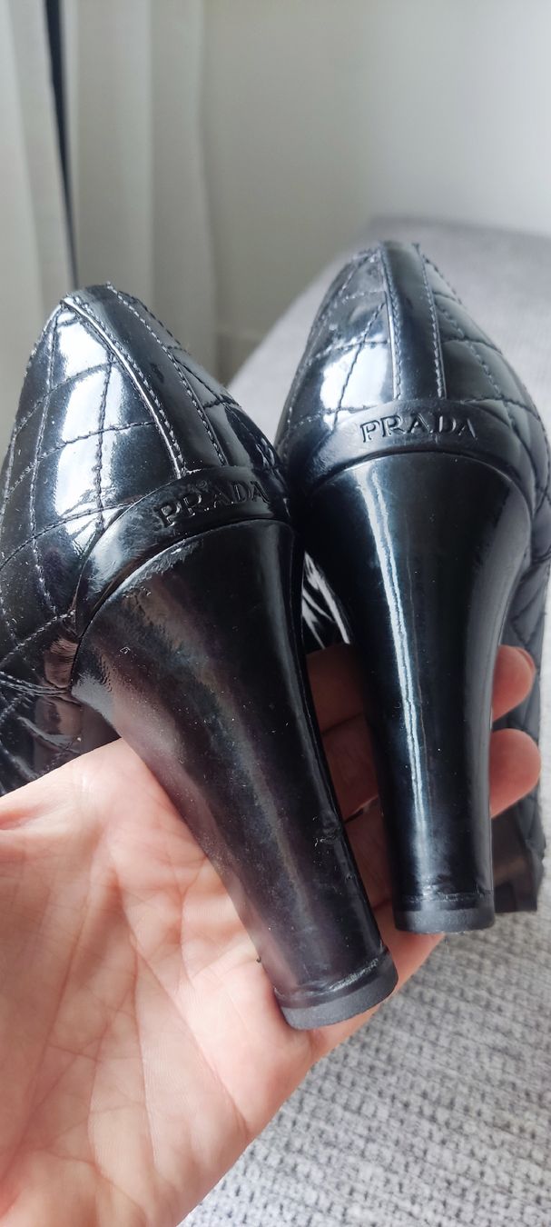 Prada Scarpe da donna: Prada Patent Leather Quilted Heels, Black, 39 – Usato da Zürich venduto da alu_dzr7 9
