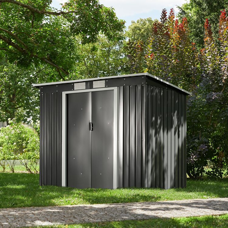 Gartenhaus mit Schrägdach grün/weiss Kaufen auf Ricardo