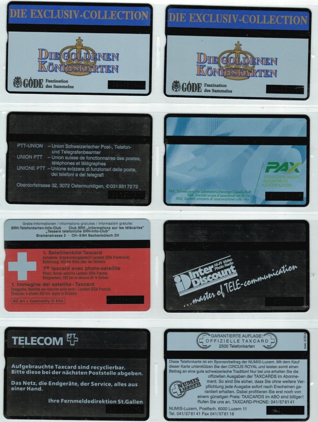 Cartes de téléphone: 8 Taxcards – D'occasion à Zürich par Tolima194 1